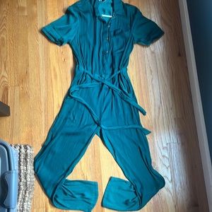 Silk emerald green jumpsuit